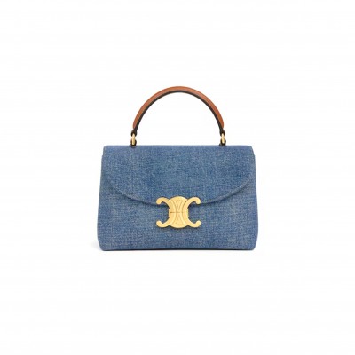 CELINE TEEN NINO BAG IN DENIM 118112GFF.05DT (20.5*13*8cm)
